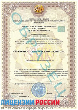 Образец сертификата соответствия аудитора Новомичуринск Сертификат ISO 13485